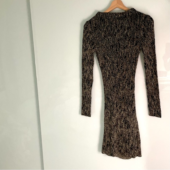 ZARA LONG SLEEVE KNIT DRESS WITH METALLIC THREAD - Picture 13 of 14